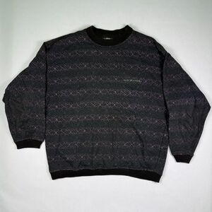 Vintage Gotcha Graphic Sweater Green Purple Cotton Crewneck Medium
